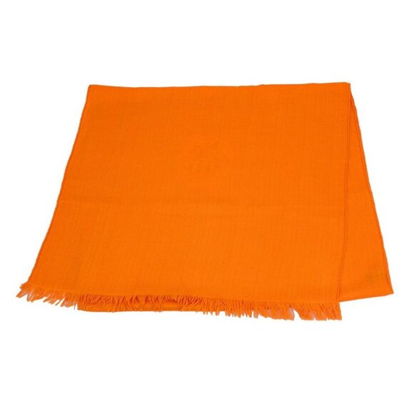 Hermes Shawl Scarf New Libris Cashmere Silk Orange